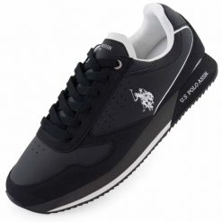 Obuwie męskie U.S. Polo Assn. trampki czarne. Czarne trampki męskie U.S. Polo Assn., bez wzorów, z materiału, eleganckie, bez zapięcia. Za 255.99 zł.