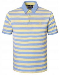 Bawełniana, Męska Koszulka Polo - Pako Jeans - Żółte Pasy. Szare koszulki polo męskie Pako Jeans, l, bez wzorów, z bawełny, casualowe, bez ramiączek. Za 129.00 zł.