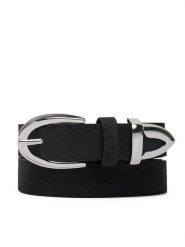 JENNY Pasek 4W2-004-SS25 Czarny. Czarne paski damskie Jenny, bez wzorów, z materiału. Za 39.99 zł.