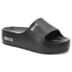 Klapki damskie Big Star, wodoodporne na grubej platformie profilowane na basen na wakacje, czarne, SS274721. Czarne sandały damskie Big Star, bez wzorów, bez obcasa, bez zapięcia. Za 89.99 zł.