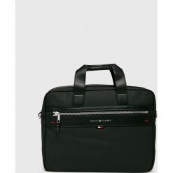 Tommy Hilfiger - Torba. Czarne torby na laptopa męskie Tommy Hilfiger, w paski, z bawełny. Za 539.90 zł.