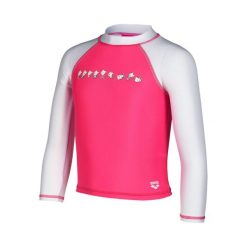 Dziecięca koszulka z długim rękawem Arena Friends Uv Freak. Białe bluzki dla dziewczynek Arena, bez wzorów, bez kołnierzyka, bez ramiączek. Za 186.00 zł.