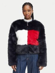Tommy Jeans Futro DW0DW23428 Granatowy Regular Fit. Niebieskie płaszcze damskie Tommy Jeans, s, bez wzorów, z futra, bez kaptura. Za 949.99 zł.