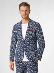 Finshley & Harding London kurtka modułowa Mężczyźni Slim Fit niebieski|biały, 48. Białe kurtki męskie Finshley & Harding London, m, bez wzorów, eleganckie, bez kaptura. Za 399.95 zł.