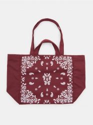Materiałowa torba shopper z nadrukiem - bordowy. Czerwone torebki shopper damskie Sinsay, bez wzorów, z materiału, z nadrukiem, bez dodatków. Za 29.99 zł.