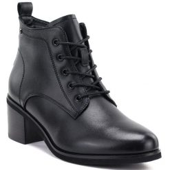 Skórzane botki damskie na obcasie sznurowane czarne Vinceza EN27-133107. Czarne botki damskie VINCEZA, ze skóry, eleganckie, bez obcasa, na obcasie, bez zapięcia. Za 209.99 zł.