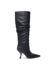 MICHAEL Michael Kors Kozaki 40F4LUHB5L Czarny. Czarne kozaki damskie MICHAEL Michael Kors, ze skóry, bez obcasa, na szpilce. Za 1,599.00 zł.