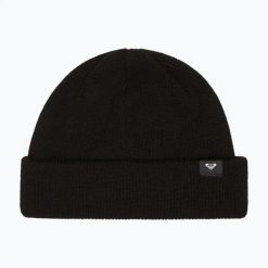 Czapka zimowa damska ROXY Folker Beanie. Czarne czapki i kapelusze damskie Roxy, na zimę, bez wzorów, z materiału. Za 99.99 zł.