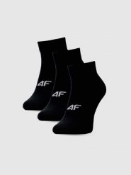 4F Skarpetki casual za kostkę (3-pack) damskie - czarne 39-42. Czarne skarpety damskie 4f, bez wzorów, z bawełny. Za 49.99 zł.