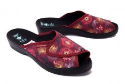 ADANEX 3081DD BIO 27140 bordowy, kapcie damskie. Czerwone kapcie damskie Adanex, bez wzorów. Za 68.99 zł.
