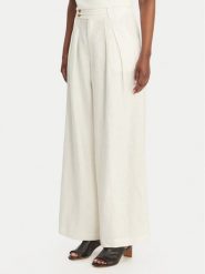 Eleh Spodnie palazzo SS260318 Biały Wide Leg. Białe spodnie materiałowe damskie Eleh, bez wzorów, ze lnu. Za 961.99 zł.
