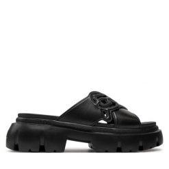 Klapki KARL LAGERFELD. Czarne klapki damskie KARL LAGERFELD, bez wzorów, bez obcasa. Za 419.99 zł.