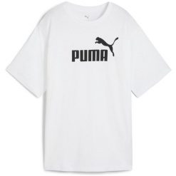 Koszulka Puma Ess No. 1 Logo Relaxed Tee, Kobiety. Białe koszulki sportowe damskie Puma, l, bez wzorów, z bawełny, bez kołnierzyka, bez ramiączek. Za 290.00 zł.