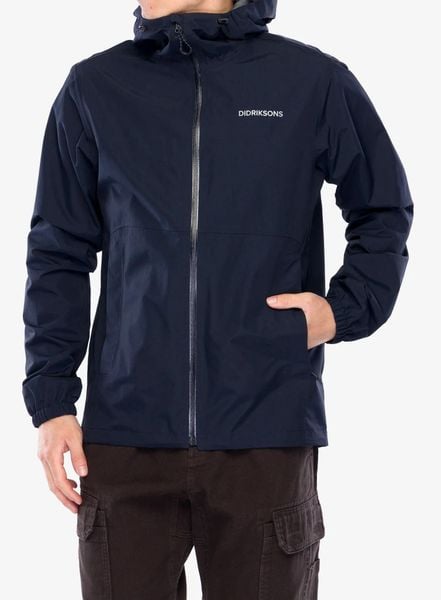 Kurtka przeciwdeszczowa męska Didriksons Dario Jacket. Niebieskie kurtki męskie Didriksons, l, bez wzorów, z materiału, bez kaptura. Za 357.49 zł.