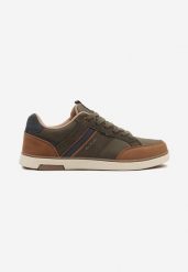 Ciemnobeżowe Buty Sportowe Sneakersy z Ozdobnymi Paskami Odimere. Brązowe buty sportowe męskie Born2be, z jeansu, bez zapięcia. Za 139.99 zł.