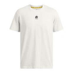 Koszulka męska Under Armour Curry Hvyweight Logo. Białe koszulki sportowe męskie Under Armour, m, bez wzorów, bez kołnierzyka, bez ramiączek, do koszykówki. Za 139.99 zł.