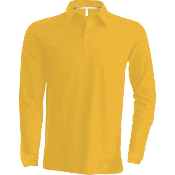 Koszulka polo z długim rękawem Kariban. Żółte bluzki z długim rękawem męskie KARIBAN, m, bez wzorów, eleganckie, bez ramiączek. Za 151.50 zł.