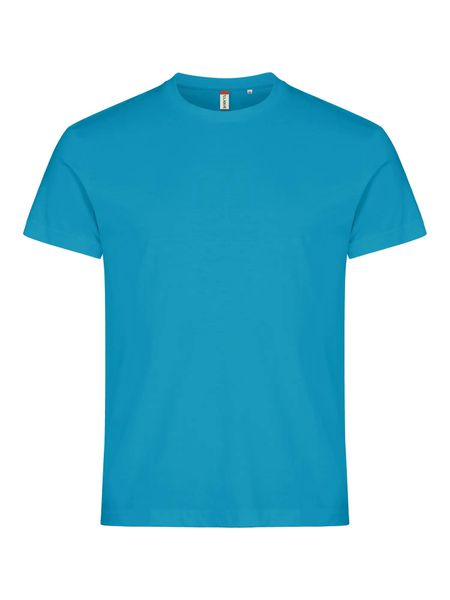 Clique Basic-T męski T-shirt slim z prążkowanym kołnierzem – turquoise. Niebieskie t-shirty męskie CLIQUE, m, bez wzorów, z bawełny, bez kołnierzyka. Za 82.64 zł.
