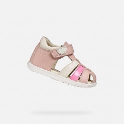 Sandały GEOX B S.MACCHIA G. Rose. Czerwone sandały damskie Geox, bez wzorów, ze skóry, bez obcasa, bez zapięcia. Za 205.99 zł.