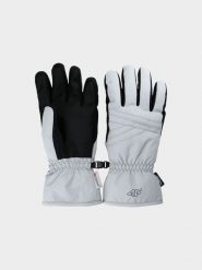 4F Rękawice narciarskie Thinsulate damskie - szare M. Szare rękawiczki damskie 4f, na zimę, bez wzorów, z dzianiny, sportowe. Za 149.99 zł.