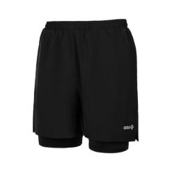 Spodenki do biegania CORAL Izas. Czarne krótkie spodenki sportowe męskie IZAS, bez wzorów, z bawełny, do biegania. Za 208.65 zł.