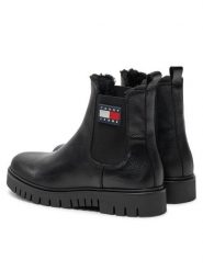 Tommy Jeans Sztyblety Chelsea EN0EN02626 Czarny. Czarne botki damskie Tommy Jeans, z jeansu, bez obcasa, na płaskiej podeszwie, bez zapięcia. Za 679.99 zł.