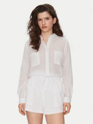 Seafolly Koszula Breeze 55428-TO Biały Regular Fit. Białe bluzki damskie Seafolly, m, bez wzorów, z bawełny, bez kołnierzyka, bez ramiączek. Za 219.99 zł.