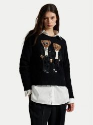 Polo Ralph Lauren Sweter 211978619001 Czarny Relaxed Fit. Czarne swetry damskie Polo Ralph Lauren, xl, bez wzorów, z wełny, bez kołnierzyka, bez ramiączek, bez kaptura. Za 2,499.00 zł.