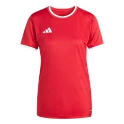 Koszulka damska adidas Entrada Jersey. Białe koszulki sportowe damskie Adidas, bez wzorów, z jersey, sportowe, bez kołnierzyka. Za 60.99 zł.
