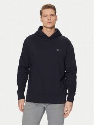 Gant Bluza Original Shield 2014016 Granatowy Regular Fit. Niebieskie bluzy męskie GANT, l, bez wzorów, z bawełny, bez kaptura. Za 279.99 zł.