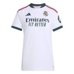 Koszulka domowa damska Real Madrid 2026/27. Białe koszulki sportowe damskie Adidas, m, bez wzorów, z materiału, bez kołnierzyka, bez ramiączek, na fitness i siłownię. Za 429.50 zł.