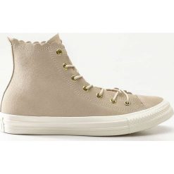 Converse brązowe Chuck Taylor All Star Scallop 421 Natural Ivory Gold Egret. Brązowe trampki i tenisówki dziewczęce Converse, bez wzorów, z gumy, bez zapięcia. W wyprzedaży za 289.00 zł.