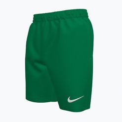 Szorty kąpielowe dziecięce Nike Essential 6" Volley stadium. Zielone spodenki dla dziewczynek Nike, bez wzorów, sportowe. Za 89.99 zł.