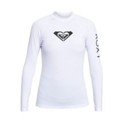 Koszulka do pływania damska ROXY Whole Hearted. Białe koszulki sportowe damskie Roxy, s, bez wzorów, z elastanu, sportowe, bez kołnierzyka. Za 129.99 zł.