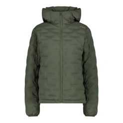 Damska kurtka z kapturem CMP. Zielone kurtki damskie CMP, bez wzorów, z puchu, z kapturem, narciarskie. W wyprzedaży za 595.50 zł.