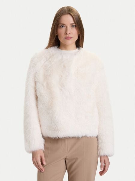 Rinascimento Futro CFC0122217003 Écru Regular Fit. Płaszcze damskie Rinascimento, l, bez wzorów, z futra, bez kaptura. Za 379.99 zł.