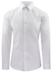 Męska Koszula Wizytowa, Taliowany Krój - Victorio - Biel. Koszule męskie Victorio, m, bez wzorów, z bawełny, eleganckie, bez kołnierzyka, bez ramiączek. Za 199.00 zł.