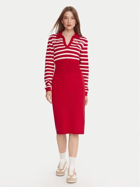 Liu Jo Sukienka dzianinowa TF5215 MS63L Czerwony Regular Fit. Czerwone sukienki damskie Liu Jo, l, bez wzorów, z dzianiny, bez kołnierzyka, bez ramiączek. Za 859.99 zł.