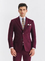 PAKO LORENTE – Bordowa marynarka garniturowa. Czerwone marynarki męskie Pako Lorente, bez wzorów, z elastanu, casualowe. Za 699.99 zł.