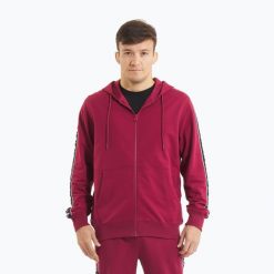 Bluza męska Pitbull Tape Nugget Hooded Zip Sweatshirt. Czerwone bluzy sportowe męskie PITBULL, l, bez wzorów, z bawełny, bez kaptura, na fitness i siłownię. Za 199.99 zł.