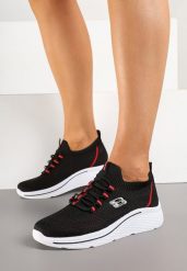 Czarne Wsuwane Buty Sportowe Sneakersy z Elastyczną Cholewką Telithiela. Czarne obuwie sportowe damskie Renee, z aplikacjami, z dzianiny. Za 59.99 zł.