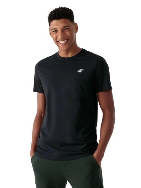 Koszulka męska 4F - bawełniany T-shirt, regular fit. Niebieskie t-shirty męskie 4f, m, bez wzorów, z bawełny, klasyczne, bez kołnierzyka. Za 59.99 zł.