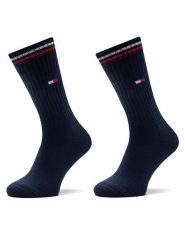 Tommy Hilfiger Skarpety długie 701228176 Granatowy. Niebieskie skarpety damskie Tommy Hilfiger, bez wzorów, z bawełny. Za 59.99 zł.