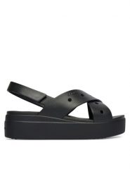 Crocs Sandały Brooklyn 4U Cross Strap Sandal 212254 Czarny. Czarne sandały damskie Crocs, bez wzorów, z tworzywa sztucznego, bez obcasa, na koturnie, bez zapięcia. Za 249.99 zł.