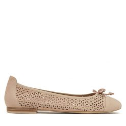 Baleriny Caprice. Brązowe baleriny damskie Caprice, bez wzorów, bez obcasa. Za 209.99 zł.