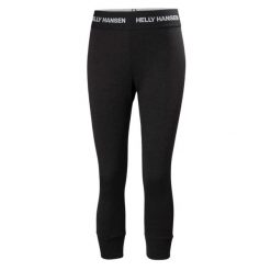 Legging 3/4 kobiety Helly Hansen Lifa Merino MIDW. Czarne spodnie sportowe damskie Helly Hansen, bez wzorów, trekkingowe. Za 337.00 zł.