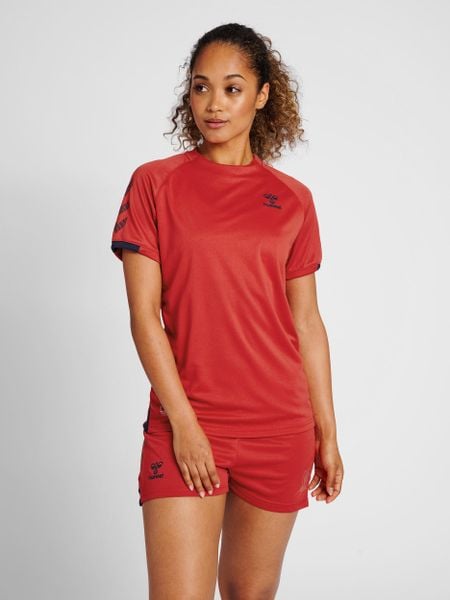 Damska koszulka Hummel action S/S. Brązowe t-shirty damskie Hummel, s, bez wzorów, z poliamidu, bez kołnierzyka. Za 118.00 zł.
