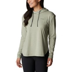 Bluza damska Columbia Sun Trek z kapturem. Szare bluzy sportowe damskie Columbia, m, bez wzorów, z bawełny, z kapturem, rowerowe. W wyprzedaży za 206.00 zł.