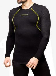 Bluza termoaktywna męska La Sportiva Wool40 Aero Longsleeve. Czarne bluzy męskie La Sportiva, m, bez wzorów, ze skóry, bez kaptura. Za 329.99 zł.