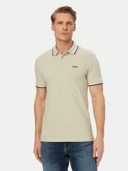BOSS Polo Paul 50506193 Beżowy jasny Slim Fit. Brązowe koszulki polo męskie Boss, m, bez wzorów, z bawełny, bez ramiączek. Za 449.99 zł.
